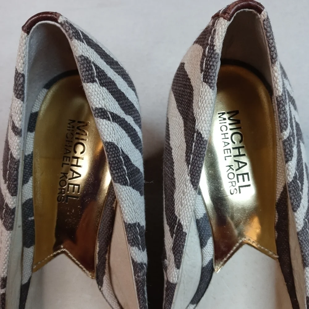 Michael Kors Zebra Print Wedge Platform Espadrille